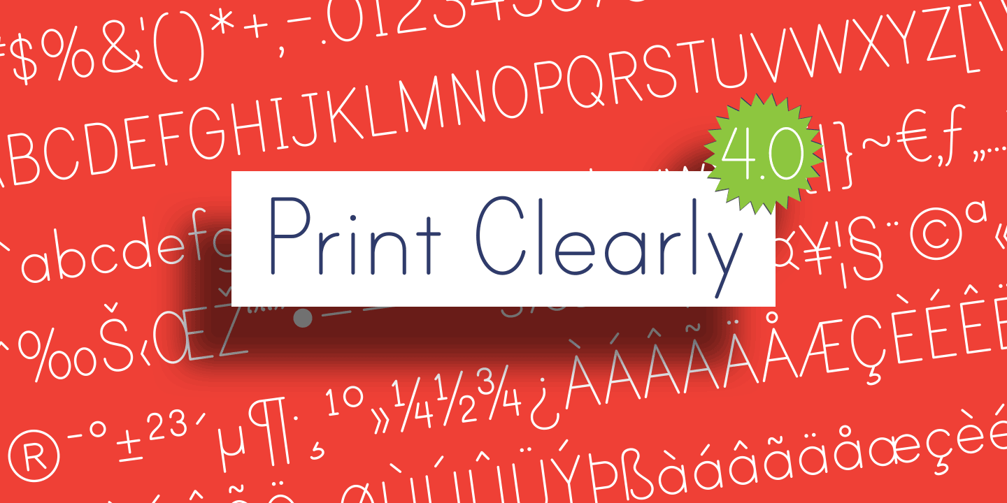 Print Clearly 4.0, Free Font by Blue Vinyl Fonts Typeyeah.